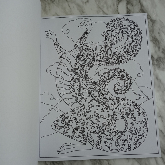 Majestic Dragons Adult Coloring Book w/Pencils NEW - Picture 6 of 8